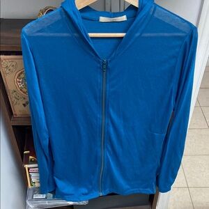 Blue Translucent Zip-Up Hoodie